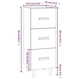 Berkfield Home Sideboard Concrete Grey 34.5x34x90 cm Engineered Wood - thumbnail 9