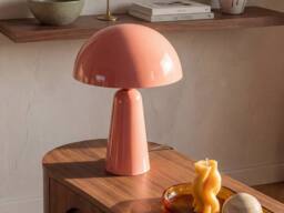 Vente-unique Mushroom Metal Table Lamp - D. 15.4 X H. 52 Cm - Glossy Pink - LARKIN - thumbnail 3