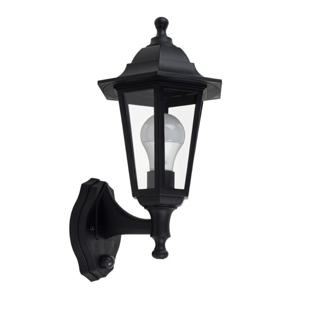ValueLights Mayfair Black Dusk til Dawn Sensor Outdoor Night Safety Security Wall Lamp Lantern Light - image 1