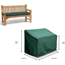 Xample Heavy Duty 3 Seater Garden Bench Seat Cover Waterproof Weatherproof Outdoor Rain in Green - thumbnail 4