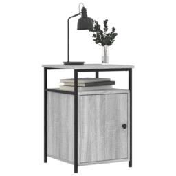 Berkfield Home Bedside Cabinet Grey Sonoma 40x42x60 cm Engineered Wood - Size: 40 x 42 x 60 cm - thumbnail 3