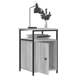 Berkfield Home Bedside Cabinet Grey Sonoma 40x42x60 cm Engineered Wood - Size: 40 x 42 x 60 cm - thumbnail 4