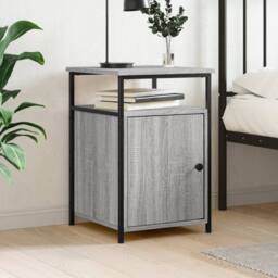 Berkfield Home Bedside Cabinet Grey Sonoma 40x42x60 cm Engineered Wood - Size: 40 x 42 x 60 cm - thumbnail 2