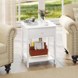 VOGREX 2 Pcs 2-Tier Nightstand Shelf White - thumbnail 6