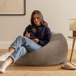 icon Kingston Beanbag, Corduroy in Light Grey - thumbnail 2