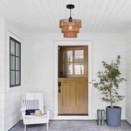 Garwarm Boho Chandelier Light Fixture, Farmhouse Rattan Pendant Light in Bronze - thumbnail 7