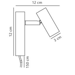 Nordlux Vintage Indoor Wall Light Black Metal Intergrated LED On-Fixture Switch - Plug In or Mains Powered, IP20 - thumbnail 5