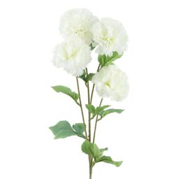 Leaf Pack of 6 x 70cm White Artificial Carnation Stem - 4 Flowers - Size: 6 x 70 cm - thumbnail 6