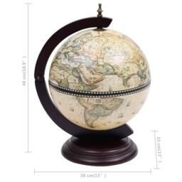 Berkfield Home Tabletop Globe Bar Wine Stand Eucalyptus Wood Green - thumbnail 8