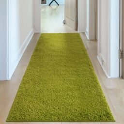 THE RUGS Green Plain Soft High Pile Shaggy Rugs & Runners Living Room Bedroom - Size: 60 cm x 110 cm - thumbnail 8