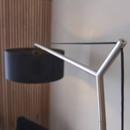 Netlighting 'RAVENNA' Non Dimmable Contemporary Free Standing Fabric Floor Lamp in Silver - thumbnail 5