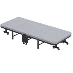 Nordara Single Foldable Folding Bed & Mattress Guest Bed Portable Large Bed in Grey - thumbnail 3