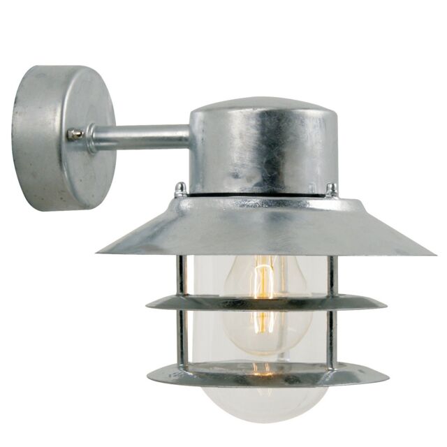 Nordlux Industrial Outdoor Wall Light Silver Galvanized steel E27 Coastal/Marine Safe - Mains Powered, IP54 - image 1