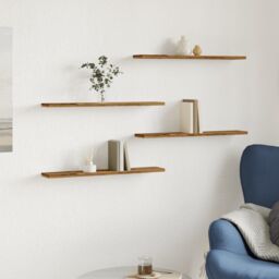 Berkfield Home Bookshelf Boards 4 pcs Old Wood 60x10x1.5 cm Engineered Wood in Brown - thumbnail 3