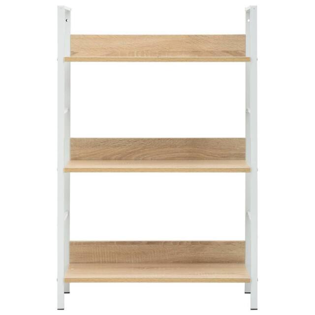 Berkfield Home Decorative 3-Layer Book Shelf Oak 60x27.6x90.5 cm Engineered Wood in Light Tan - image 1