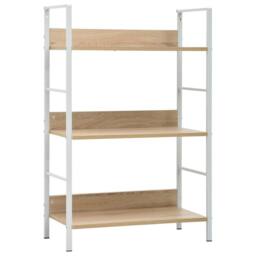 Berkfield Home Decorative 3-Layer Book Shelf Oak 60x27.6x90.5 cm Engineered Wood in Light Tan - thumbnail 2