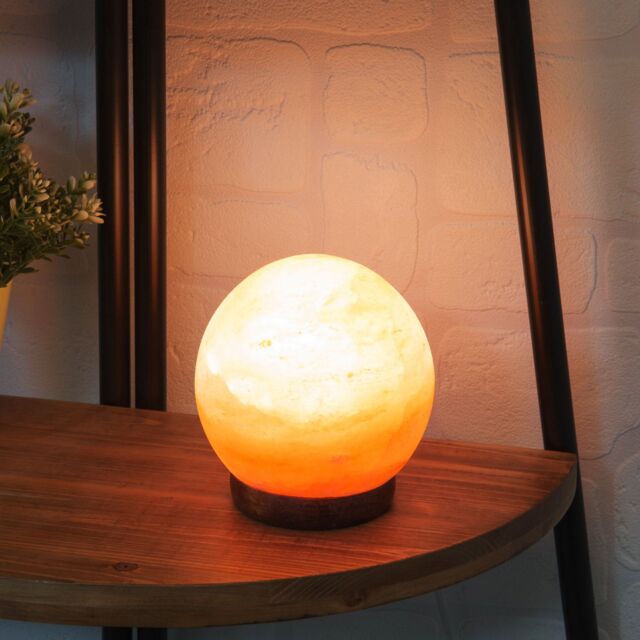 "Hestia Himalayan Rock Salt Lamp 5"" Sphere in Pink" - image 1