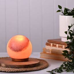 "Hestia Himalayan Rock Salt Lamp 5"" Sphere in Pink" - thumbnail 6