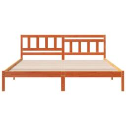 Berkfield Home with Headboard Wax brown 200 x 200 cm Solid pine wood - thumbnail 5