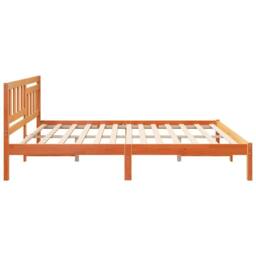 Berkfield Home with Headboard Wax brown 200 x 200 cm Solid pine wood - thumbnail 6