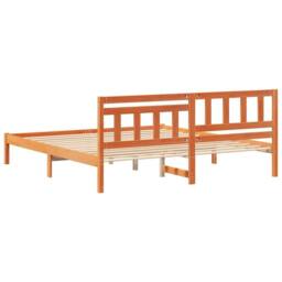 Berkfield Home with Headboard Wax brown 200 x 200 cm Solid pine wood - thumbnail 7