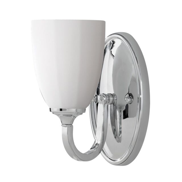 Loops IP44 Wall Light Looped Arm Opal Etched Glass Shade Polished Chrome LED G9 3.5W in Clear