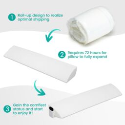 Gymax Full Size Bed Wedge Pillow Gap Filler For Bed With Side Pocket Bolster in White - thumbnail 4