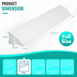 Gymax Full Size Bed Wedge Pillow Gap Filler For Bed With Side Pocket Bolster in White - thumbnail 6