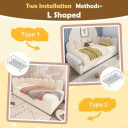 Matteo Beige Velvet 3FT Single Sofa Upholstered Bed Daybed with Pull-Out Bed - thumbnail 6