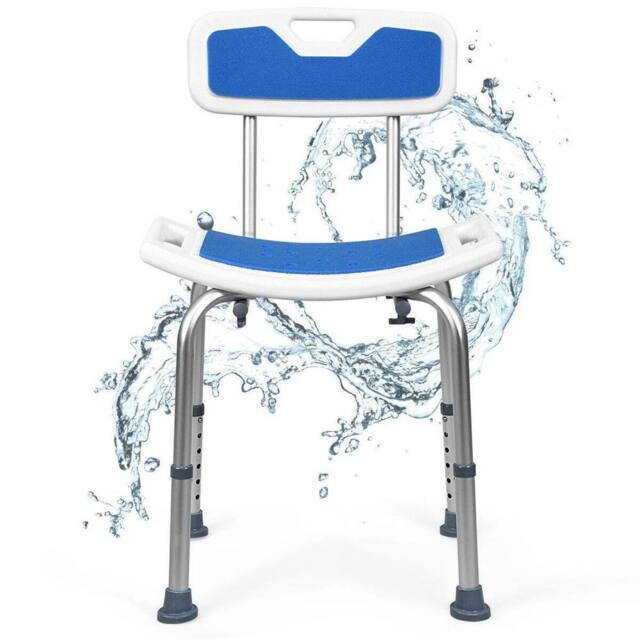 Kelvenix Shower Stool Adjustable Round Bath Chair in Blue - image 1