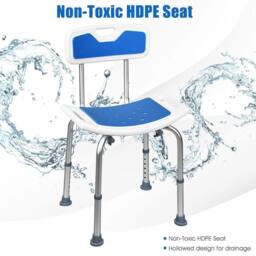Kelvenix Shower Stool Adjustable Round Bath Chair in Blue - thumbnail 4