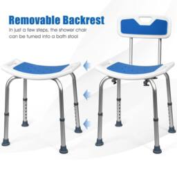 Kelvenix Shower Stool Adjustable Round Bath Chair in Blue - thumbnail 5