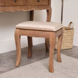 Melody Maison Dark Wood Dressing Table Stool - Ashwell Range in Dark Brown - thumbnail 1