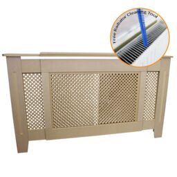 Monstershop Adjustable Radiator Cover MDF Unfinished 1400mm - 1920mm in Light Brown - thumbnail 2