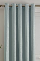 Fusion 'Strata' Dim out woven Eyelet Single Panel Door Curtain in Duck Egg Blue - Size: 168 cm width x 214 cm drop - thumbnail 2