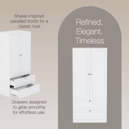 Home Discount Vida Designs Altino 4Pc Bedroom Set(2Dr Bedside, 5Dr Chest, Wardrobe) in White - thumbnail 6