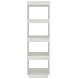 Berkfield Home Book Cabinet/Room Divider White 40x35x135 cm Solid Pinewood - Size: 40 x 35 x 135 cm - thumbnail 5