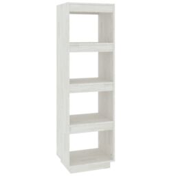 Berkfield Home Book Cabinet/Room Divider White 40x35x135 cm Solid Pinewood - Size: 40 x 35 x 135 cm - thumbnail 2