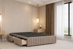 "Nexus Mattresses Ltd Verona Plush Divan Bed Base 4 Drawers - 12"" Footboard & 54"" Headboard in Bronze - Size: King" - thumbnail 6