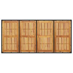 Berkfield Home Garden Table with Acacia Wood Top Black 190x90x75 cm Poly Rattan - Size: 190 x 90 x 75 cm - thumbnail 7