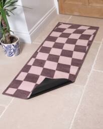 Artsy Mats Wavey Checkerboard Indoor Washable Doormat in Brown - Size: 40 cm x 60 cm - thumbnail 2