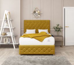 "Bed Choices Regency Bed Set No drawer With Mattress & 26"" Headboard in Mustard - Size: King" - thumbnail 2
