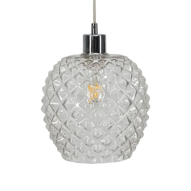 First Choice Lighting Baine - Clear Textured Glass Easy Fit Pendant Shade - image 1