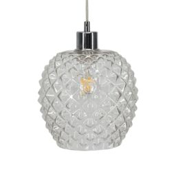 First Choice Lighting Baine - Clear Textured Glass Easy Fit Pendant Shade