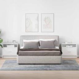 Berkfield Home Durable Bedside Cabinets with Drawer 2 pcs White 51x31x47 cm - Size: 51 x 31 x 47 cm - thumbnail 1