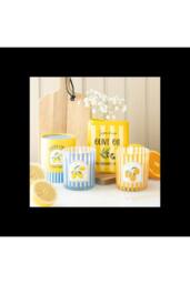 KDMD Orange Blossom Scented Candle in Striped Glass Jar - thumbnail 5
