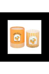 KDMD Orange Blossom Scented Candle in Striped Glass Jar - thumbnail 2