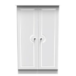 Ready Assembled 2 U Stratford 2 Door Midi Wardrobe (Ready Assembled) in White - thumbnail 1