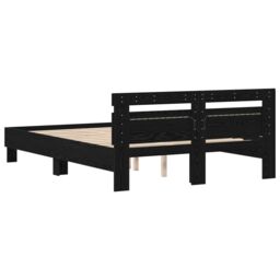 Berkfield Home Black Oak Bed Frame Black oak Solid oak wood 150 x 200 cm - thumbnail 8