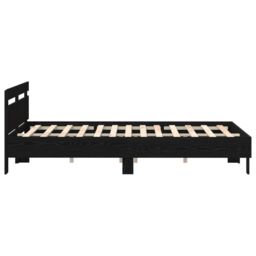 Berkfield Home Black Oak Bed Frame Black oak Solid oak wood 150 x 200 cm - thumbnail 7